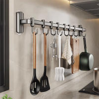 Gancho De Pared Organizador De Cocina Porta Utensilios Cuchillo Soporte Para Tapa De Olla Y Cuchara Almacenamiento De Toalla De Baño Y Ropa - details 0