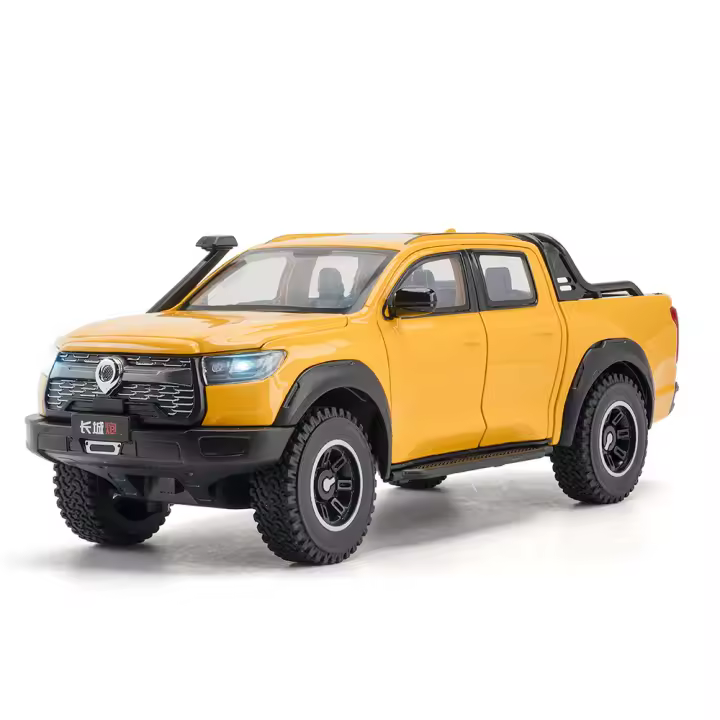 Modelo De Coche POER a Escala 1:24 Juguete De Aleación De Metal Con Ruedas Libres Absorción De Choque Sonido Y Luz Camión Pickup Off-Road Para Niños - 1