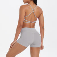 Conjunto De Yoga Para Mujer Con Top Deportivo Y Shorts Cortos Conjunto De Entrenamiento Con Bolsillos Transpirable Y Eco-amigable - details 18