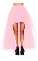 Nueva Llegada De Petticoats Alta-baja Para Vestido De Coctel Elástico De Malla Redonda De Color Negro Rojo Azul Morado Café Rosa Verde Tútú De Halloween Skirt Gótica Adecuado Para Mujeres - details 21