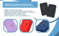 Banner - Funda silicona mando llave del coche 4 botones compatible con Renault y Dacia Azul oscuro negro