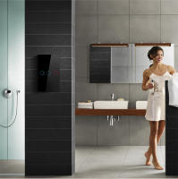 Interruptor Táctil De Pared LED Con Vidrio Templado Negro Y Blanco 1/2/3 Gánganos AC100-240 Interruptor De Panel De Energía - details 2