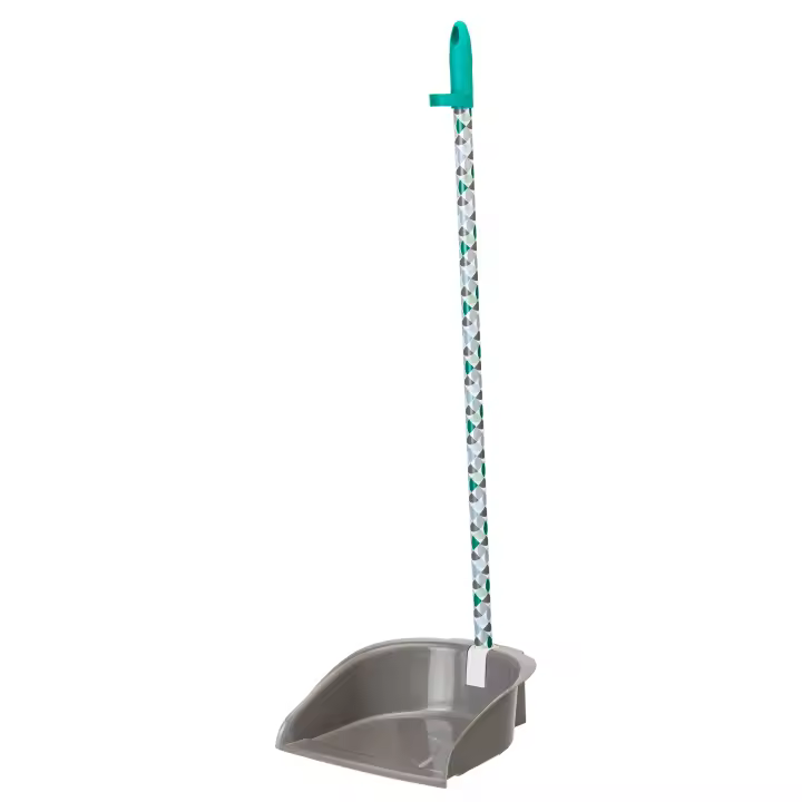 Vigar - Recogedor Geom con Palo Plegable - Recogedor Estable Antivuelco - Recogedor Ideal para Espacios Pequeños - Recogedor con Pinza Sujetaescoba - Recogedor Abatible - 1
