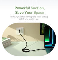 Cable Magnético USB Tipo C Baseus Para Huawei Xiaomi Samsung Carga Rápida 100W Cable De Datos Con Cargador USB C Tejido Sin Químicos De Alta Importancia - details 1