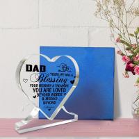 Regalo De Luto Por La Perdida De Padre Placa De Acrílico En Forma De Corazón Para Recuerdos De Papá Decoración De Figura De Miniaturas - details 2