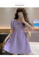 Vestido Vintage Bordado YUQI Para Mujer Verano 2024 Cierre De Cremallera Estilo Hepburn Retro Elegante Mini Con Cinturón Y Bow - details 3