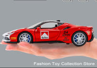 Modelo De Coche De Escala 1:32 Ferrari SF90 En Aleación Con Sonido Y Luz Vehículo De Retroceso Para Juguete Decorativo De Niños - details 5