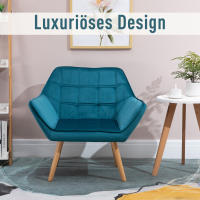Sillón chaise longue individual, terciopelo, Pitas elevadas, aterciopelado poliéster, estilo esbandinava, 64x62x72,5 cm - details 5