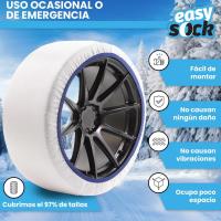 ENERFERO-Cadena de nieve textil para neumaticos,Cadenas Coche Nieve Easy Sock,Cadenas Nieve Coche Antideslizantes y Resistentes,Kit de 2 Cadenas - details 2