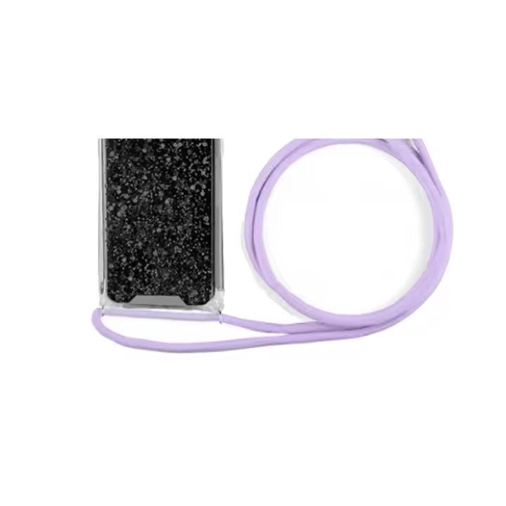 Funda compatible con XIAOMI REDMI NOTE 12 5G / POCO X5 ⋆ Silicona flexible con cordón tipo cuerda ⋆ Brillantina decorativa ⋆ Color LILA ⋆ Estilo llamativo y práctico ⋆ Protección diaria contra caídas y arañazos ⋆ Ajuste seguro y preciso - 1