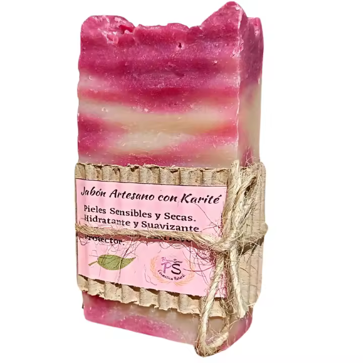Jabón Artesanal Natural de Manteca de Karité 100g. Pieles Delicadas. Hidratante y Suavizante. Regenerador y Nutritivo. PumarShop Cinnia Natura. Hecho a Mano en España - 1
