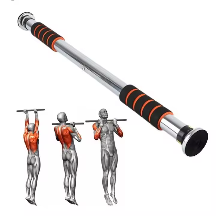 CABLEPELADO Barra dominadas ajustable, Barra dominadas marco de puerta, Barra de tracción Fitness, barra de dominada para entrenamiento de fuerza, Soporta 100Kg, Ancho ajustable de 60 cm a 100 cm - 1