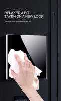 BONDAInterruptor De Pared Táctil 220V EU Estándar Panel De Vidrio Templado Sensor De Luz Impermeable 1/2/3 Gang 1 Way - details 4