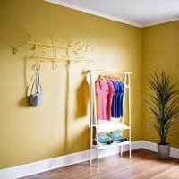 BURRO PERCHERO CON ZAPATERO  2 NIVELES PERCHERO RESISTENTE FACIL DE MONTAR - details 1