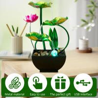 Fuente De Agua Para Mesa USB Con Piedras Naturales Y Luzes LED Fuente De Agua De Escritorio Estilo Zen Moderno Figura De Miniaturas - details 3