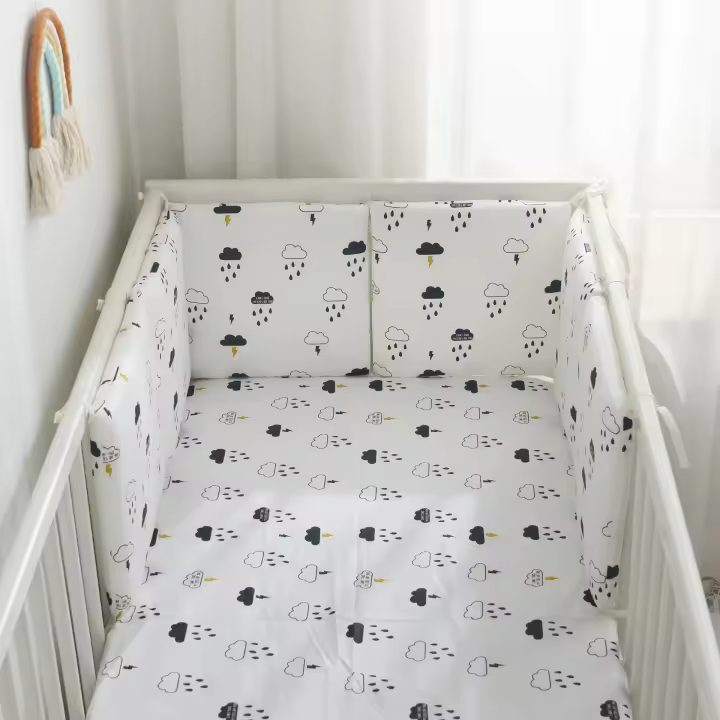 LALA - Ropa de Cama para Cuna de Bebe, ropa de Cama para recien nacidos, Valla anticolisión para Bebe, Algodón Puro, Nue, 30x30x6, Pieza Entra Lavada. - 1