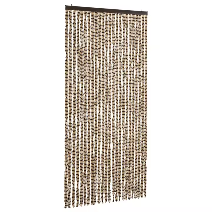 vidaXL Cortina antimoscas chenilla 100x220 cm Color dark brown and beige,  azul/blanco/plateado,  Beige y marrón y mas - 1