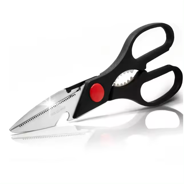 Tijeras de Cocina Profesional en Acero Inoxidable 20,5 cm con Parte Nueces, Tijeras de Cocina Buenas Multiusos para Todo tipo de Alimentos, Mango Ergonómico Adaptable a Zurdos y Diestros - 1
