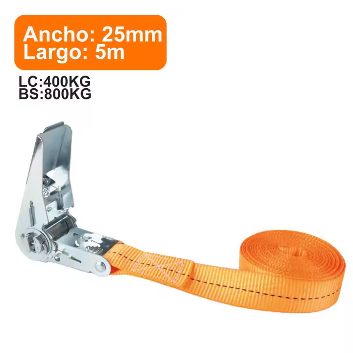 Cinta de Amarre Resistente para Carga,Correa para asegurar objetos / mercancías, Correa de Amarre de Poliéster Reforzada, Alta Resistencia y Protección  - Naranja - 1