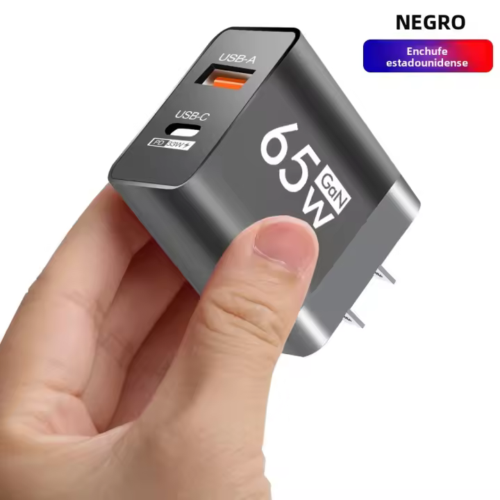 Cargador Rápido 65W GaN PD USB C Adaptador De Carga Para iPhone 15 14 pro Max Xiaomi 14 Samsung Huawei Redmi Cargador De Pared Para Teléfonos Móviles - 1