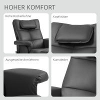 2025 Nuevo Reclinable de Masaje with Taburete y Almacenaje Reclinable para TV with Bolsos Laterales Piel Artificial 78x86x93cm Negro - details 4