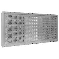 vidaXL Armario de herramientas de pared industrial metal gris y negro - details 5
