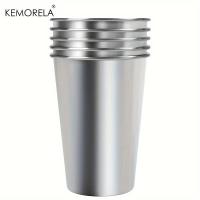KEMORELA 2/4PCS Copas De Acero Inoxidable 300/400ML Tumbler De Acero Inoxidable Copas De Camping Copas De Bebida Plegables Metálicas - details 5