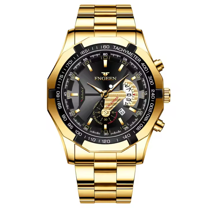 Reloj De Cuarzo Para Hombre FNGEEN Concepto De Moda Dial Decorativo Casual Militar Deportivo Resistente Al Agua Con Fecha Reloj De Lujo Para Hombre - 1