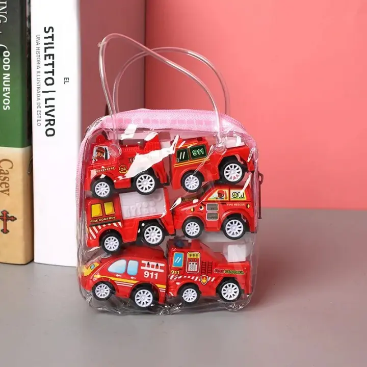 Mini Coche De Juguetes Para Niños Camión De Incendio Vehículo De Ingeniería Con Retroceso Regalo Para Niños Juguete De Plástico Inercia Para Hombres - 1