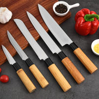 Set de Cuchillos de Cocina Kinvara 5 Piezas con mango de Bambú | Hechos de Acero Inoxidable | Diseño Natural Elegante - details 1