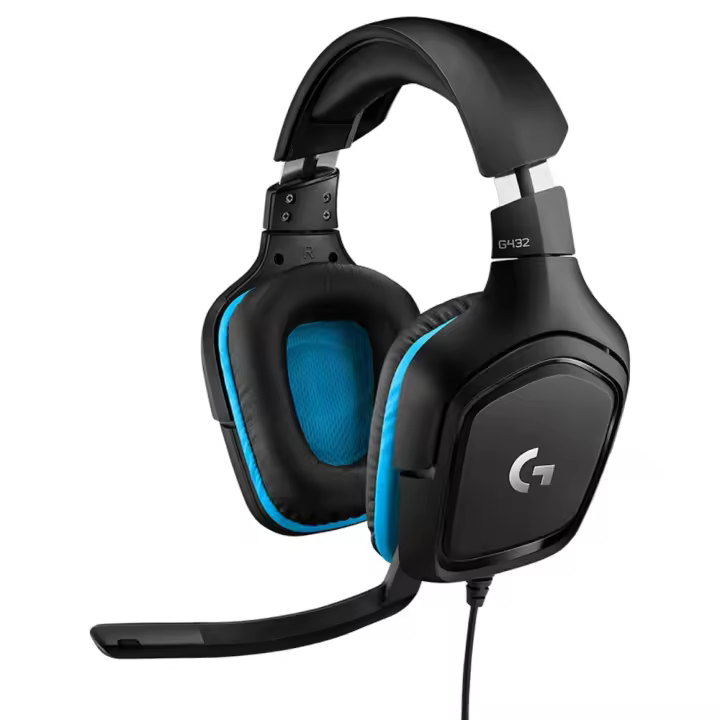 Logitech G432 Auriculares Gaming con Cable, Sonido 7.1 Surround DTS:X 2.0, Transductores 50mm USB y Jack Audio 3.5mm, Micrófono Volteable, Peso Ligero, PC/Mac/Xbox One/PS4/Switch, Azul/Negro - 1