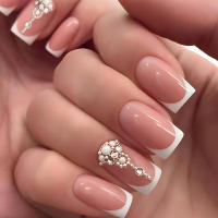 Uñas Postizas De Navidad 24 Pcs Tamaño Medio Patrón De Copo De Nieve Y Brillo Uñas Artificiales Brillantes Para Dedos Manicura Falsa - details 5