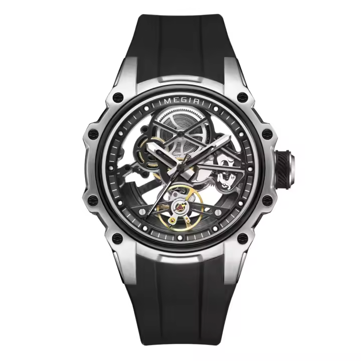 Reloj Mécanico De Lujo MEGIR Para Hombres Con Pantalla De 43mm Acero Inoxidable Impermeable Luminoso Resistente Al Choque Movimiento Automático - 1