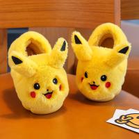 Zapatillas Planas De Peluche Anime Pikachu Para Niños O Niñas Con Suela Suave Antideslizante Y Cálida Para Uso Interior Regalo De Navidad - details 10