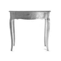Versa Cagliari Mueble Recibidor Estrecho para la Entrada o el Pasillo, Mesa Consola, con 1 cajón, Medidas (Al x L x An) 80 x 30 x 80 cm, Madera, Color Plateado - details 4