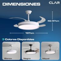Ventilador de Techo con Luz LED Regulable y Mando – Motor Silencioso, Función Verano/Invierno, Ideal para Dormitorio o Salón - details 3