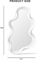 Espejo Asimétrico de Pared Diseño Ondulado Blanco  80 x 51 cm – Espejo Decorativo Irregular Moderno Tipo Wave – Marco ABS Ligero – Para Baño, Dormitorio, Tocador o Salón – Para Colga - details 1
