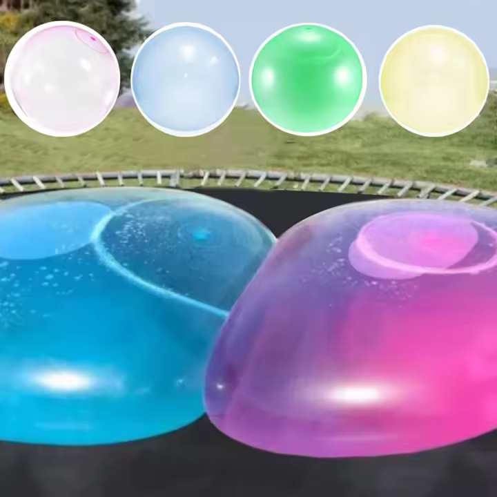 Paquete de 6 bolas de burbujas inflables divertidas para exteriores, bolas de burbujas para agua, globos inflables grandes transparentes, bolas de goma suave para jugar al aire libre en interiores - 1