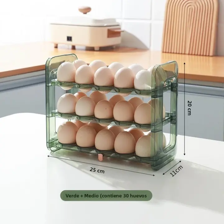 Organizador De Huevos Capacidad Grande Para Nevera Diseño De Plegado 30 Huevos Almacenamiento Para Puerta De La Nevera - 1