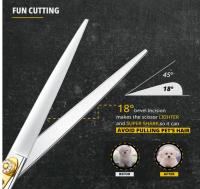 Tijeras profesionales para mascotas de 8 pulgadas Dream Reach, con mango ergonómico y mano ambidiestro, 440C tijeras de piel de acero inoxidable para el corte de perros y gatos 🐕🐕🐕 - details 3