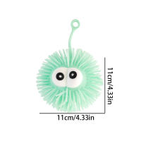 Bola De Peluche Luminosa Juguete De Alivio Y Squeezing Para Niños Ojos Grandes Y Pelo Denso Juguete Elástico Aleatorio Estilos De Ojos - details 1