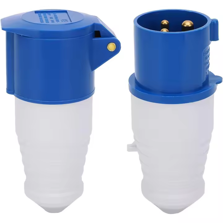 Paquete de 2 enchufes Industriales monofásicos de 3 clavijas, a prueba de explosiones, impermeables, 16 A, 3 orificios, 220-250 V. - 1