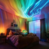 Luz Nocturna LED RGB Estelar Con Control Remoto Para Decoración De Habitaciones De Niños Y Fiestas Auto-Rotación 7 Modos USB Incluido - details 6