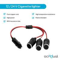 Ociodual Universal Car Cigarette Lighter Socket Connection Adapter 1m Extension Cable 12V 24V 10A Connector LED Indicator Black - details 1