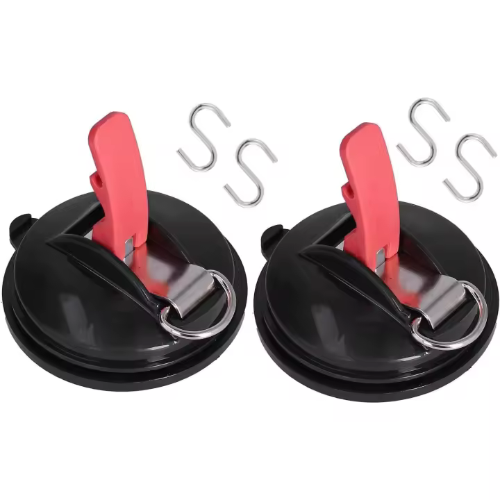 2 piezas Sucker Ganchos Heavy Duty Car Camping Essentials Sucker amarre para Coche Toldo RV Barco Ventana Vidrio - 1