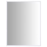 vidaXL Espejo 80x60 cm en color Plateado/Blanco | decorativo de pared para baño dormitorio recibidor moderno - details 1