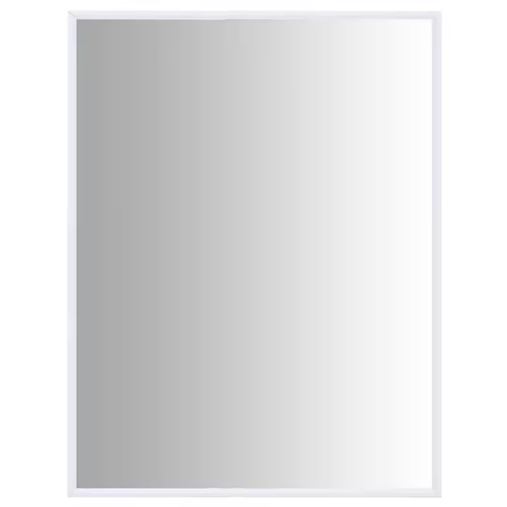 vidaXL Espejo 80x60 cm en color Plateado/Blanco | decorativo de pared para baño dormitorio recibidor moderno - 1