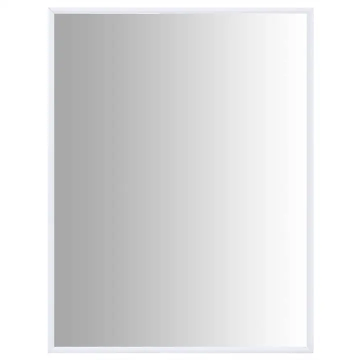 vidaXL Espejo 80x60 cm en color Plateado/Blanco | decorativo de pared para baño dormitorio recibidor moderno - 1