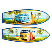 CAPRILO REGALOS & DECORACIÓN  Set de 2 Adornos Pared Decorativos de Madera "Tablas Surf-Furgoneta Playa". Cuadros y Apliques. Muebles Auxiliares. Decoración Hogar. Verano. Regalos Originales. 60 x 0,90 x 20 cm - details 0