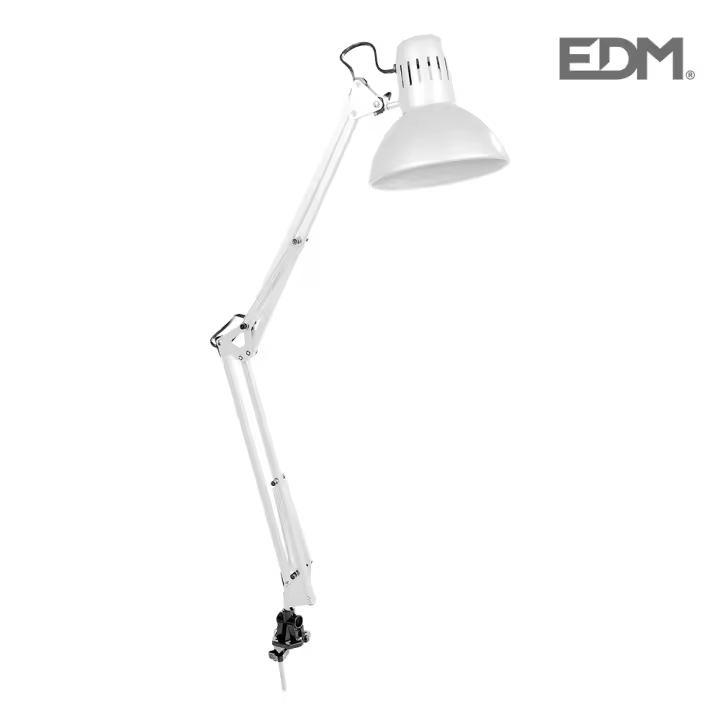 Flexo arquitecto blanco modelo melbourne con mordaza de fijación e27 60w edm - 1